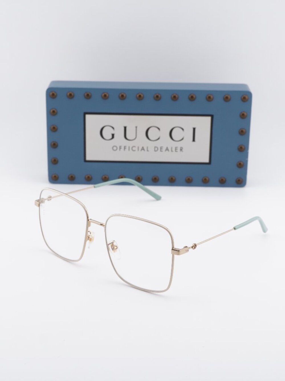 Gucci GG0445O 004 Square Eyeglasses – Gold 56mm